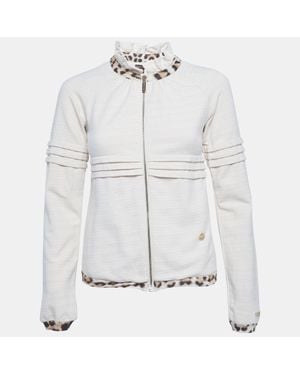 Roberto Cavalli Cotton Zip-Up Jacket - White