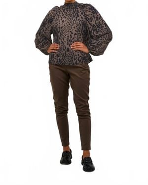 Kaffe Kajemma Puff Sleeve Print Blouse - Black