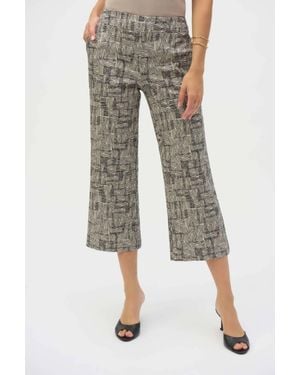 Joseph Ribkoff Geometric Scribbles Pull On Culotte Pants - Gray