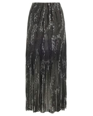 Missoni Striped Pleated Midi Skirt - Gray