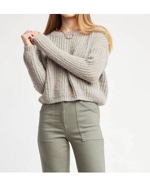 Self Contrast Darla Chunky Cropped Sweater - Gray
