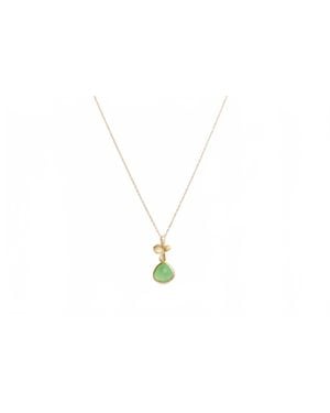 Avenue Chic Tiny Orchid Drop Pendant Necklace - Black