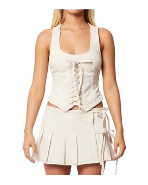 Abrand Jeans Pleated Wrap Skirt - White