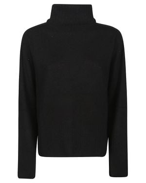Aragona Cropped Cashmere Turtleneck Sweater - Black