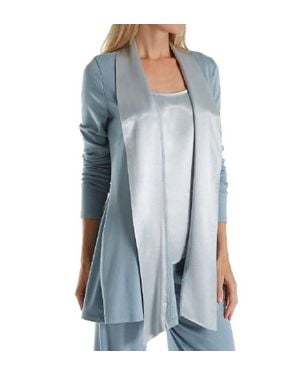 PJ Harlow Shelby Satin Trimmed Robe - Blue