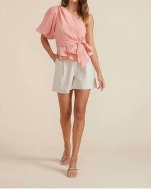 MINKPINK Vera One Shoulder Top - Natural