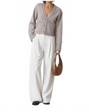 Suncoo Japon Wide Leg Pleated Tailored Pant - White