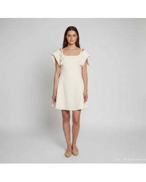 Chats by C.Dam Chats By C. Dam Off Jersey Flutter Sleeve Mini Dress - White