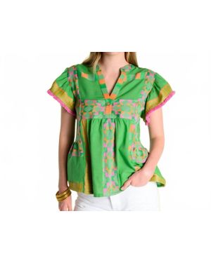 Ivy Jane Tiered Woven Top - Green