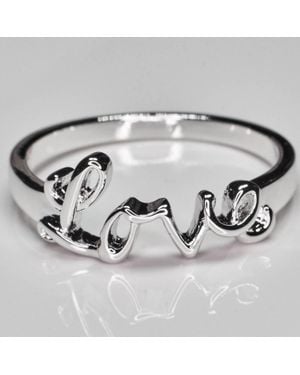 Faire Love Rhodium Plated Ring - Metallic