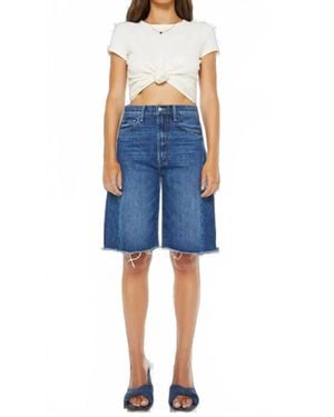 Mother The Half Pipe Bermuda Fray Denim Short - Blue
