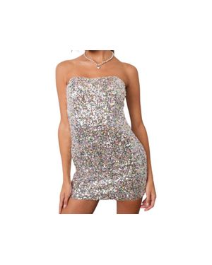 Pretty Garbage Strapless Sequin Mini Dress - Black