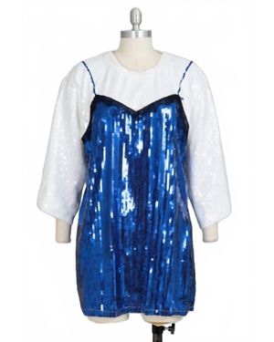 Kara Chic Luxe Glow Allover Sequin Tunic Top - Blue
