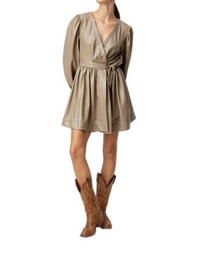 Sundays Vegan Leather Flora Dress - Natural