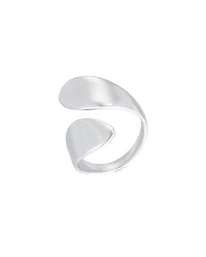 Adornia Tarnish Resistant Overlap Petals Ring - White