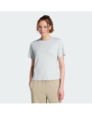 adidas Essentials Small Logo Cotton Tee - Gray