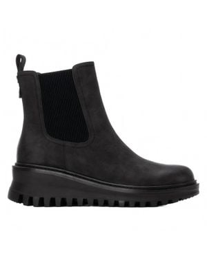 Xti Refresh Ankle Wedge Booties - Black