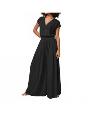 Halara V Neck Wide Leg Jumpsuit - Black