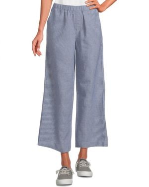 Mod-o-doc Crop Wide Leg Pants - Blue