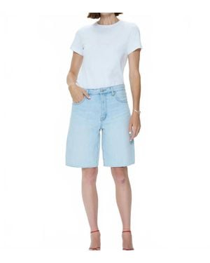 Pistola Nolan Relaxed Straight Cut Off Denim Shorts - Blue