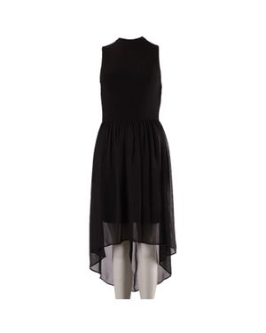 Alice + Olivia Alice & Olivia Asymmetric Hem Sleeveless Midi Dress - Black