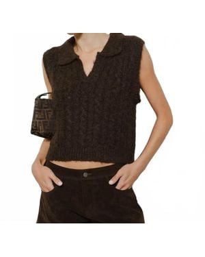 Loucia Brontë Cable Knit Vest - Black