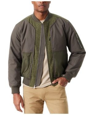 BASS OUTDOOR Hero Mixed Media Bomber Jacket Full Zip Mac15 - Gray