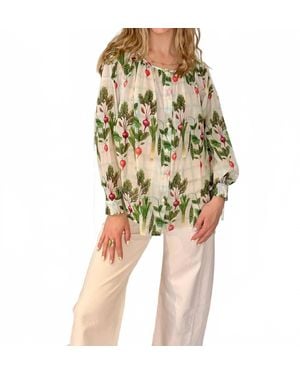 B.yu Lightweight Garden Blouse - Green