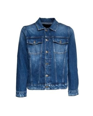 Dondup Cross 12.50 Oz Trucker Denim Jacket - Blue