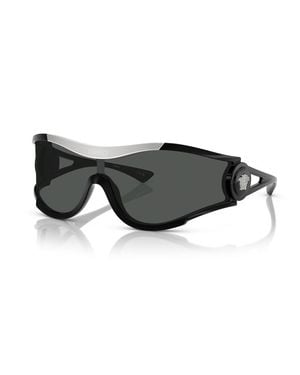 Versace Sunglasses Shield Full Rim, Frame And Dark Lens Ve4475548687 - Black