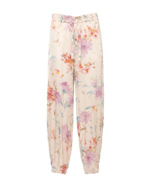 Herno Ivory Viscose Floral Day Dress - White