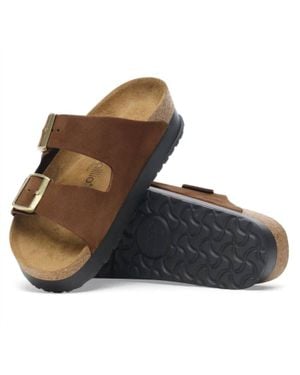 Birkenstock Arizona Flex Leather Platform Sandals - Brown