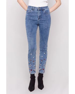 Charlie b Embroidered/Beaded Jeans - Blue