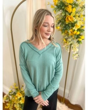 Zenana Khloe V-Neck Top - Green