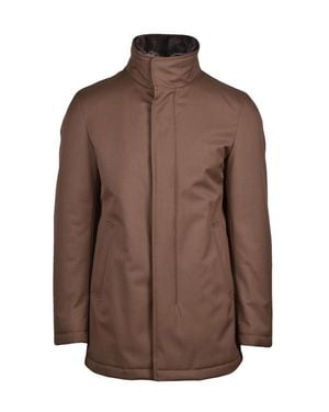 Herno Parka With Refined Fur Collar And Down Fill - Brown