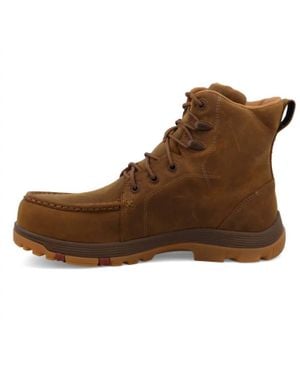 Twisted X Oblique Lace Up Work Boot - Brown
