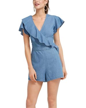 Draper James Flutter Romper - Blue
