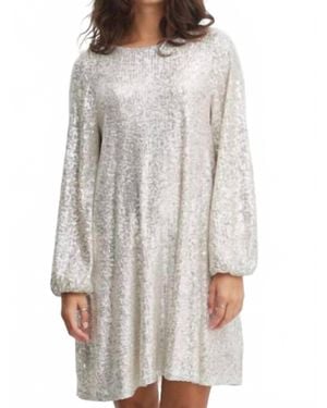 Ichi Fauci Long Sleeve Mini Dress - Gray