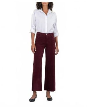 Kut From The Kloth Meg High Rise Fab Ab Wide Leg Corduroy Pants - Red