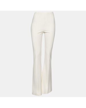 SABLYN Ivory Stretch Knit Flared Pants L - White