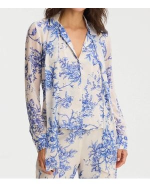 Allison Maribeth Long Sleeve Blouse - Blue