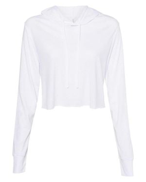 Bella Canvas Triblend Crop Long Sleeve Hoodie - White