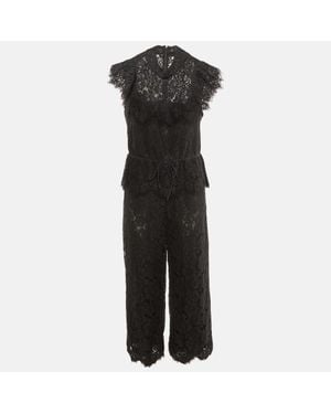 Ganni Lace Ruffle Jumpsuit - Black