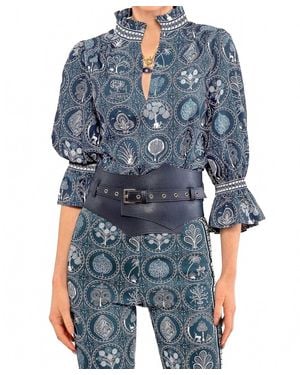 Gretchen Scott Circle Of Love Ruffleneck Tunic - Blue