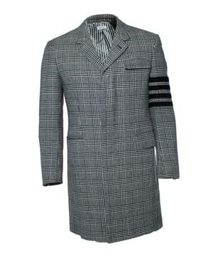 Thom Browne Check Pied De Poule Blazer Coat - Gray