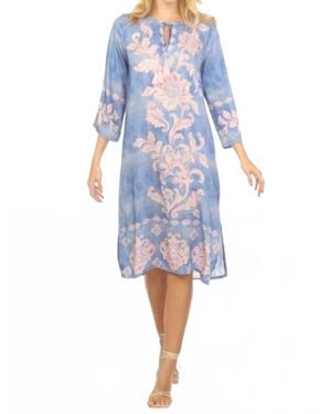 Johnny Was Kimono Sleeve Midi Dress - Blue