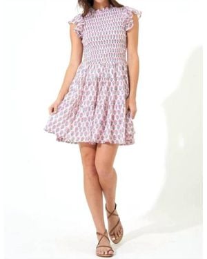 Oliphant Smocked Flirty Short Dress - Pink