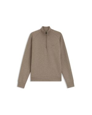 BOSS Zipper Neck Sweatshirt - Natural