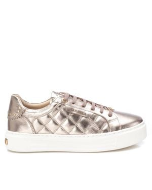Xti Carmela Collection Leather Casual Sneakers By - Metallic