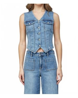 Hidden Jeans Fitted Denim Vest - Blue